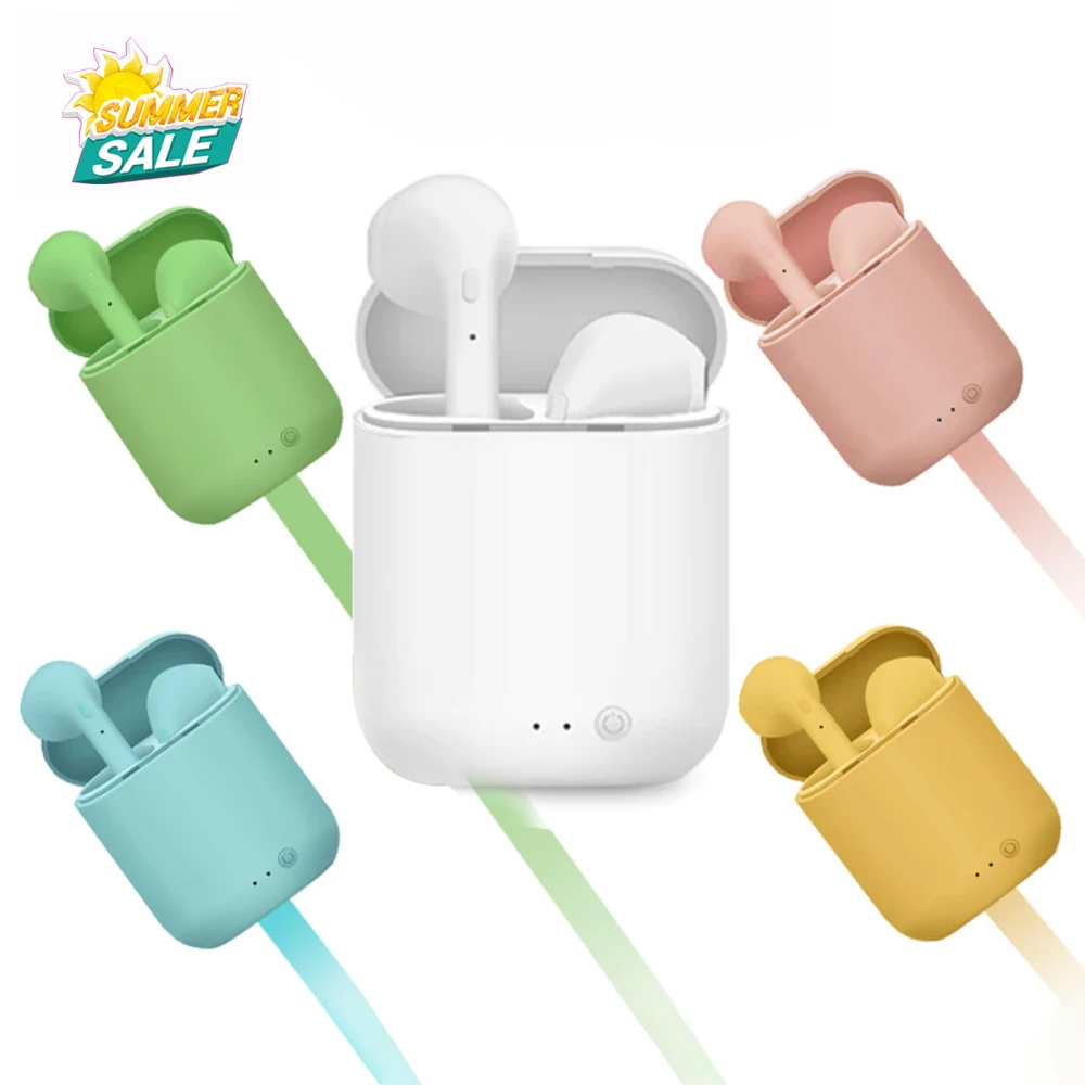

Auriculares Bluetooth 5.0 I12 Tws Original 2020 Earphones Wireless Ear Buds with 300mAh Charging Box Cute