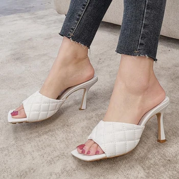 

doratasia 2020 dropship sexy high heels luxury design women's shoes genuine leather skin summer sandal mules slippers woman