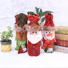 Санта Клаус Снеговик для бутылки крышка сумка Рождественская бутылка вина обложка набор новогодний Рождество ужин Вечеринка рождественские украшения Рождество подарок