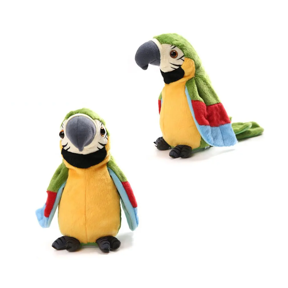 Electric Plush Recording Talk Log Cute Parrot Repetitions Wavy Wings Electric Simulation Parrot Toy Macaw Cute Kid Gift