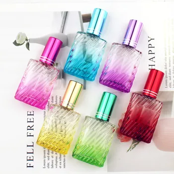 

1PC 15ML Colorful Glass Perfume Bottle With Sprayer Mini Refillable Empty Travel Spray Bottle Cosmetic Container