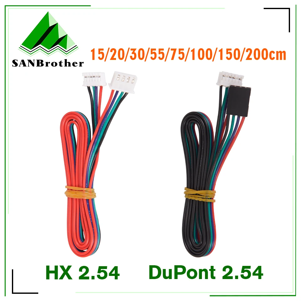 nema17 stepper motor cable RepRap motor wiring assembly 4pin to 6pin cable 42 motor wire XH2.54 connector 100cm DuPont connector