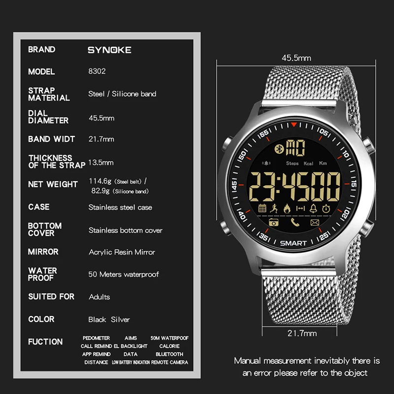 Male Smart Sport Watch Pedometer G Type Shock Outdoor Watches 50M Waterproof Digital Men Wristwatch IOS Android