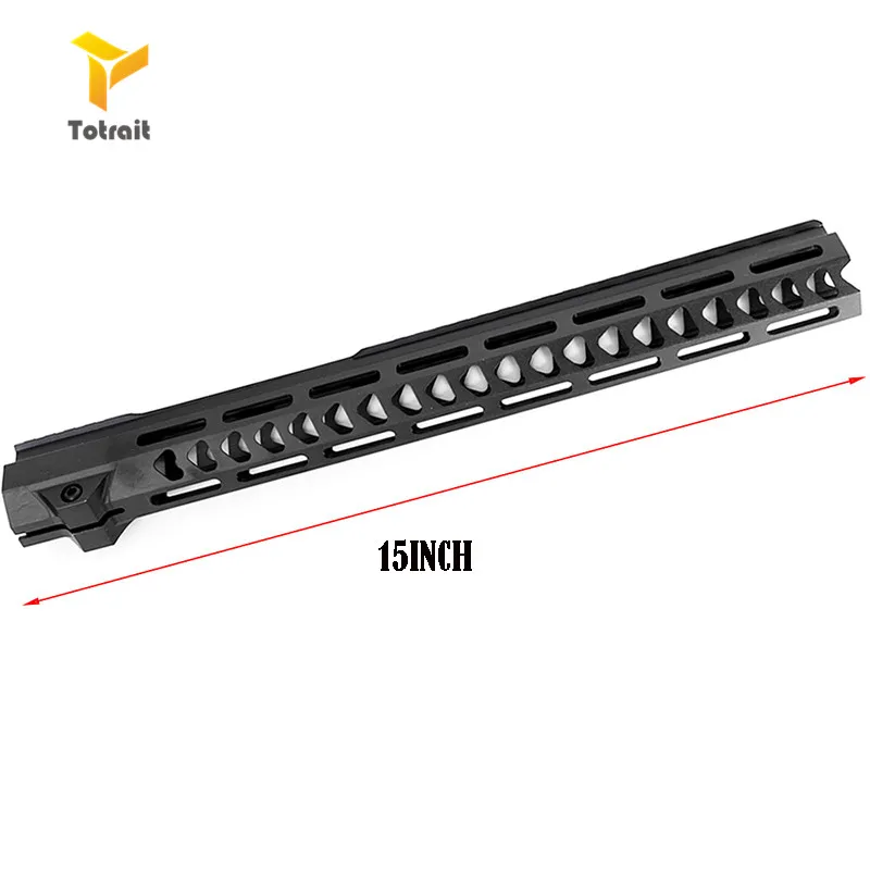 TOtrait Тактический 7/10/12/15 дюймов поплавок Handguard Пикатинни Airsoft M4 Handguard карабин квадратным носком для охоты черный - Цвет: 15   inch