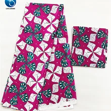 LIULANZHI африканская восковая ткань Лидер продаж нигерийская атласная ткань полиэстер принты ткань для женщин платье 4+ 2 ярда ML8X