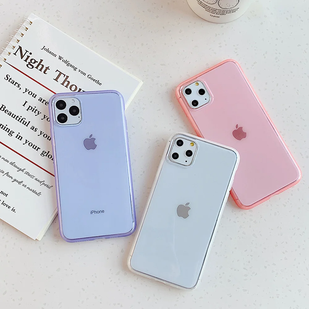 N1986N цветная Противоударная Рамка для iPhone 11 Pro X XR XS Max 6 6s 7 8 Plus чехол для телефона прозрачный мягкий TPU Fundas для iPhone X