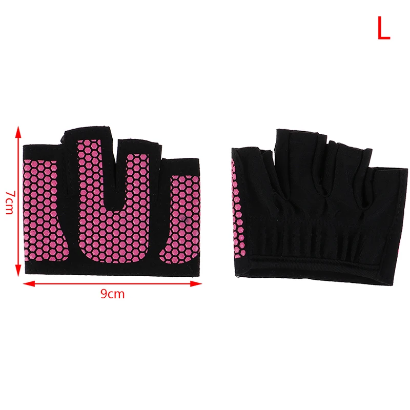 pink l 2 шт., противоскользящие перчатки для спортзала, дышащие, для бодибилдинга, тренировок, спорта, фитнеса, перчатки для мужчин и женщин, для занятий спортом Кроссфит - Цвет: pink l