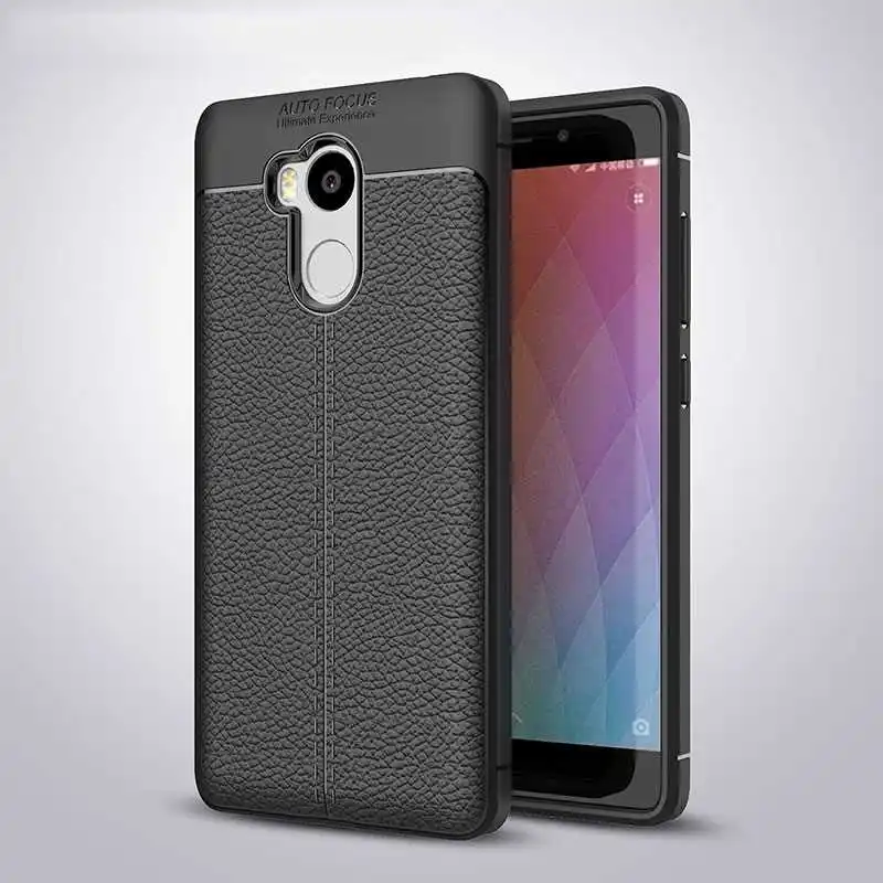 Black Чехол Leathe Xiaomi Redmi 4 Pro, роскошный кожаный мягкий силиконовый чехол из ТПУ для Redmi 4, ударопрочный бампер, силиконовый чехол из ТПУ Redmi 4 Pro - Цвет: Black