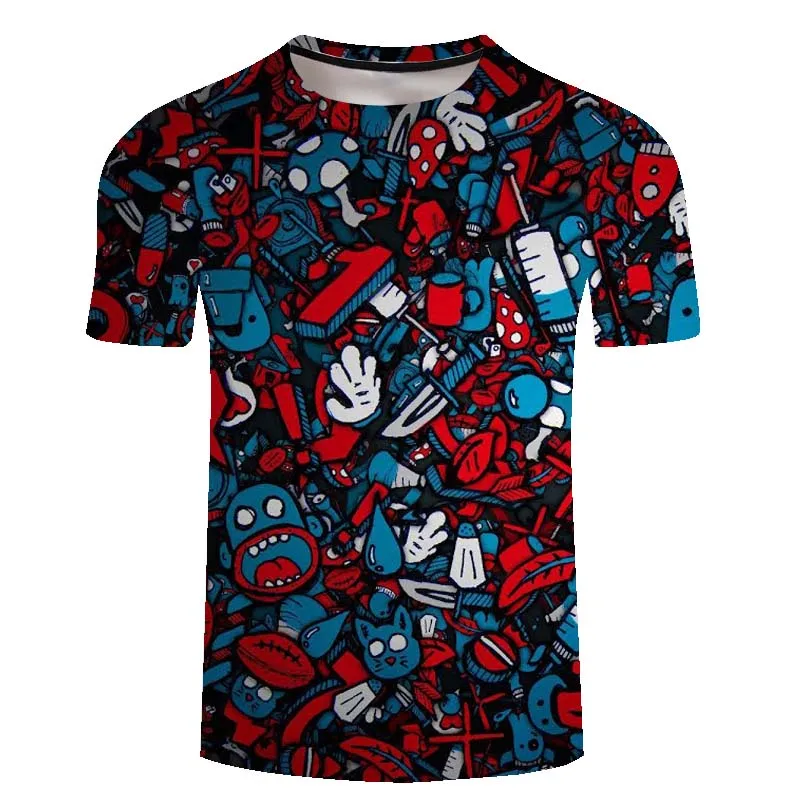 

2020 new Hot summer T-shirt men's short sleeve cool colorful T-shirt brand summer men's anime funny 3D print T-shirt tops