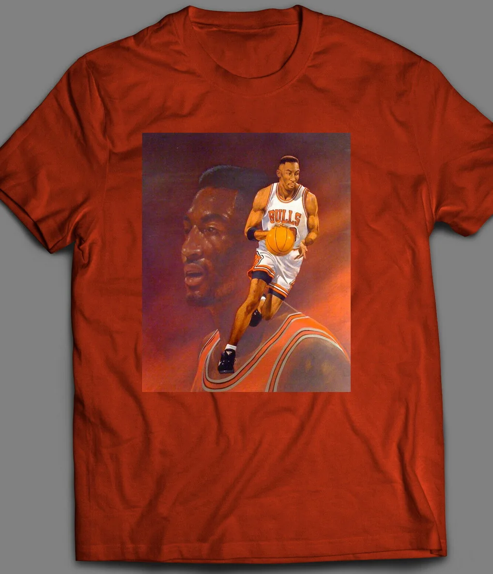 SCOTTIE PIPPEN Оригинал 90's Баскетбол вдохновил футболка с картиной свободная размер