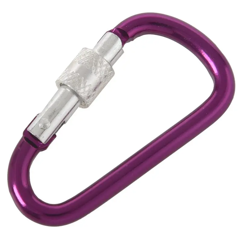 

Hot HG-D Shaped purple aluminum lockable carabiner keyring keyring