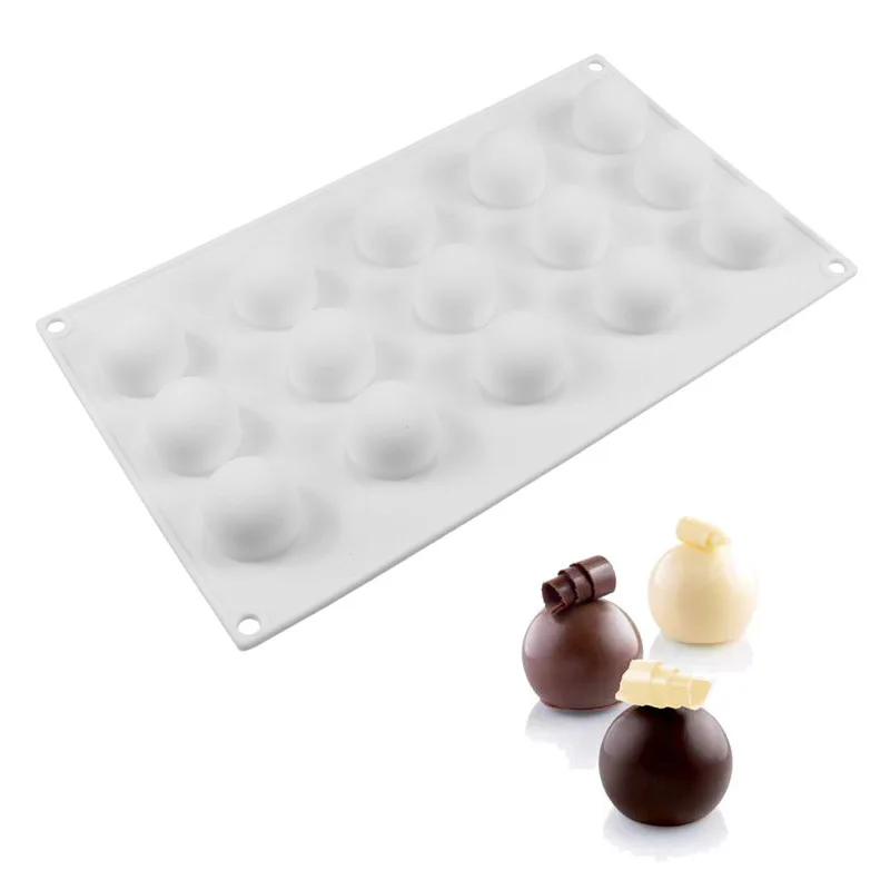 15Cavities Round Ball Shaped Mini Truffles Mold For Chocolate