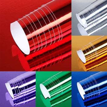 

1pc 152x50cm Car Chrome Vinyl Film Mirror Chrome Film Sticker Electro Coating Wrap With Air Bubble Free Car Body Wrap Covers