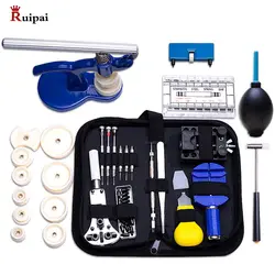 RUIPAI 406pc профессиональный набор инструментов для ремонта часов, инструменты для часов, включая пресс для часов Пружинные стержни замена