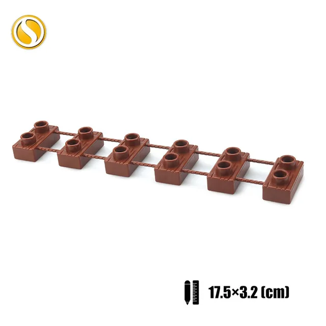 Big Building Block City Farm Architecture Accessories Fence Pillar Bridge Ladder Compatible Big Brick DIY Toys For Children Gift Suspension bridge