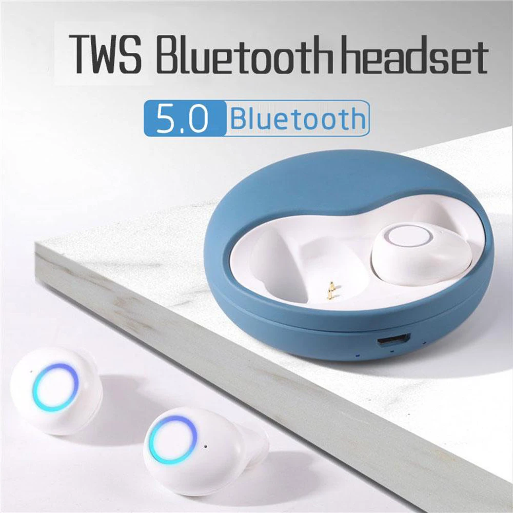 Мини Bluetooth 5,0, гарнитура, беспроводная гарнитура, 3D стерео Спортивные Беспроводные наушники, наушники, 500 мАч, перезаряжаемые для наушников
