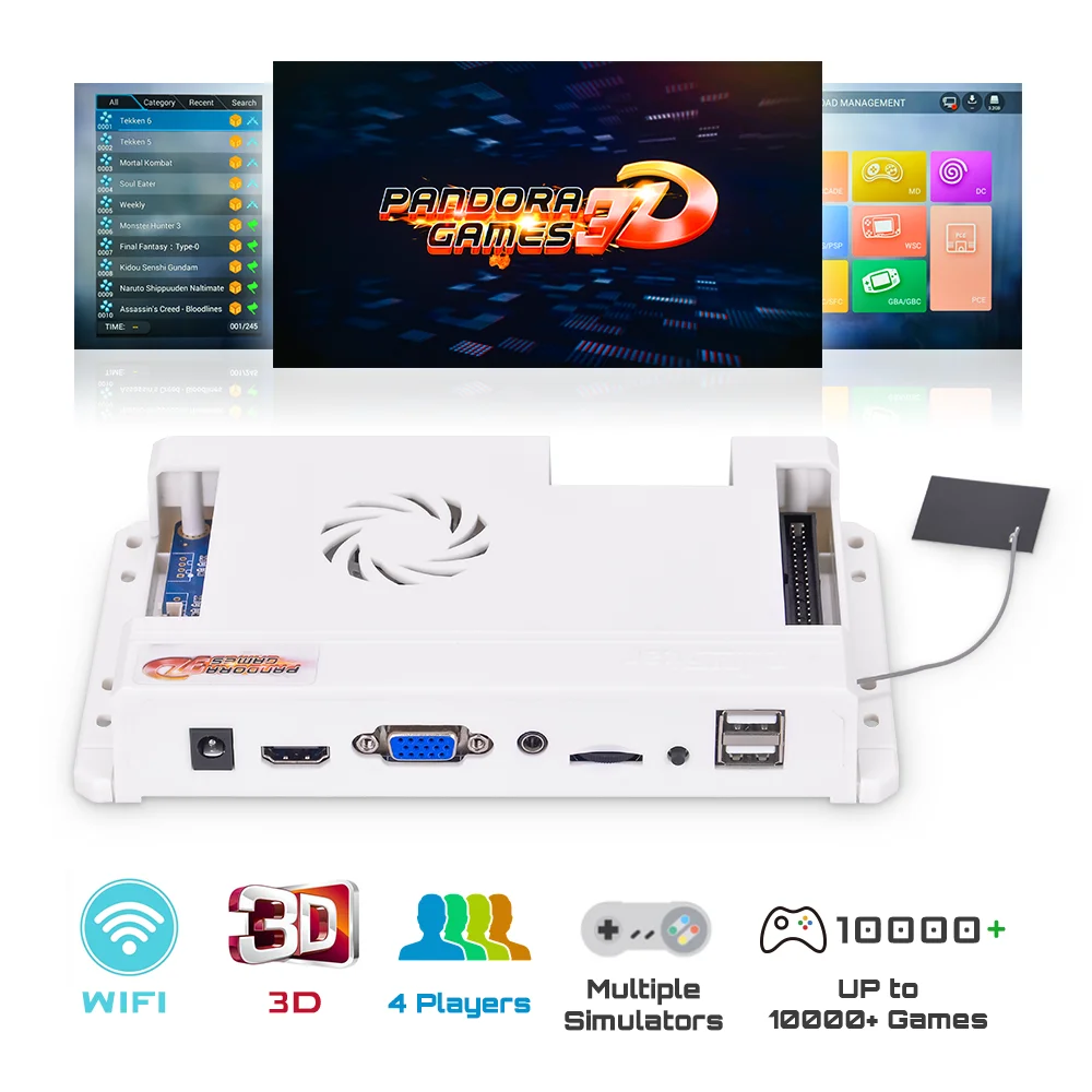 

New Pandora Games 3D 4018 in 1 Arcade PCB Board Upgrade Wifi Game Market Built-in 10000+ Games Downloadable 2D/3D FBA MAME