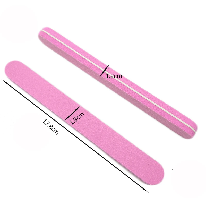 100Pcs/lot Sanding Sponge Nail File Buffer Block 100/180 UV Gel Nail Polish DIY Nail Art Manicure Pedicure Pink Nail Buffers Fil