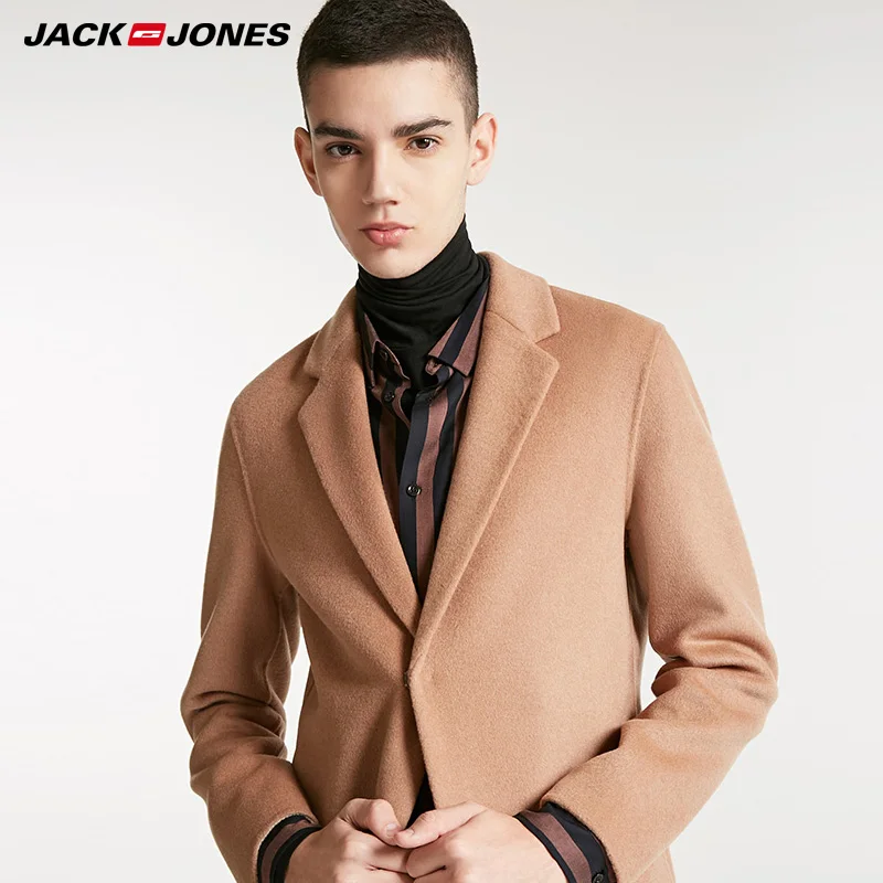 Мужское однобортное шерстяное пальто средней длины JackJones | 218427528