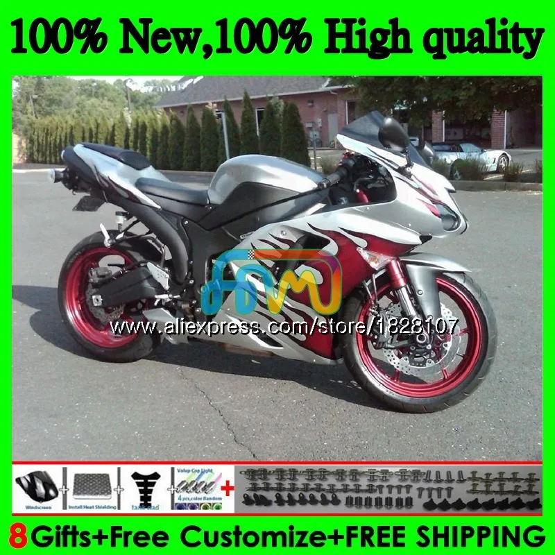 Корпус для KAWASAKI ZX 6R 6 R 600CC ZX636 10BS. 59 Красный Пламя ZX-636 ZX600 600 CC ZX-6R ZX 636 ZX6R 07 08 2007 2008 Обтекатели комплект - Цвет: No. 1