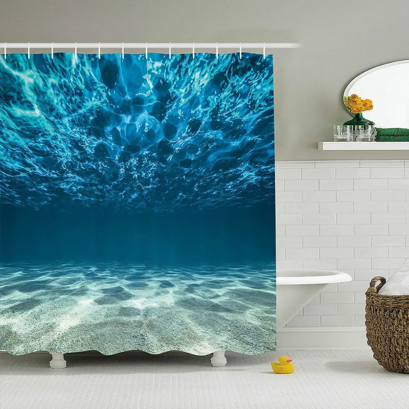 

Digital 3D Printing Bath Curtain Polyester Waterproof Individuality Bathroom Partition Curtain Bathroom Shower Curtain