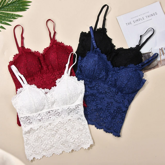 Women Bra Full Cup Sexy Lingerie Floral Lace Bralette Padded