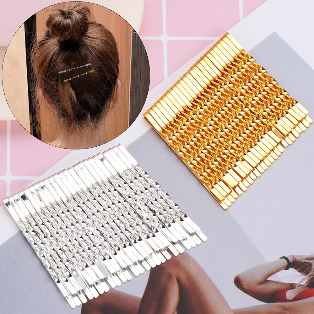 Hair Clips 24pcs/set 5.5cm Metal Barrettes Gold Silver Spiral Bobby Pins Women Girls Hair Styling Accessories