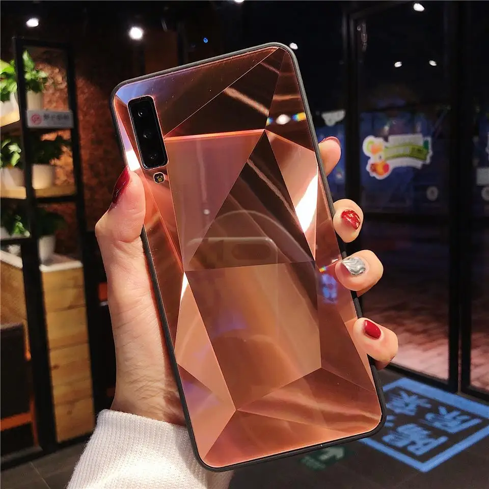 Чехол для Samsung Galaxy A7 2018 зеркальный чехол с бриллиантами M30 M20 M10 A10 A20 A30 A50 A70 A6 A8 A9 J4 J6