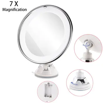 

RUIMIO 7x Magnification Makeup Mirror with Power Locking Suction Cup Bright Diffused Light and 360 Degree Rotating Arm