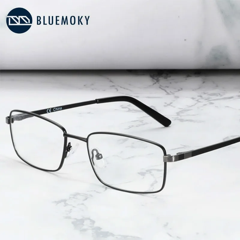 Мужские ультралегкие очки для зрения BLUEMOKY в металлической оправе из