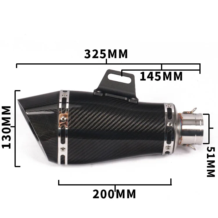 51 мм Универсальные углеволоконные akrapovic moto rcycle выхлопные трубы moto с DB killer для R6 XMAX300 KTM390 Benelli 300 GSX250R