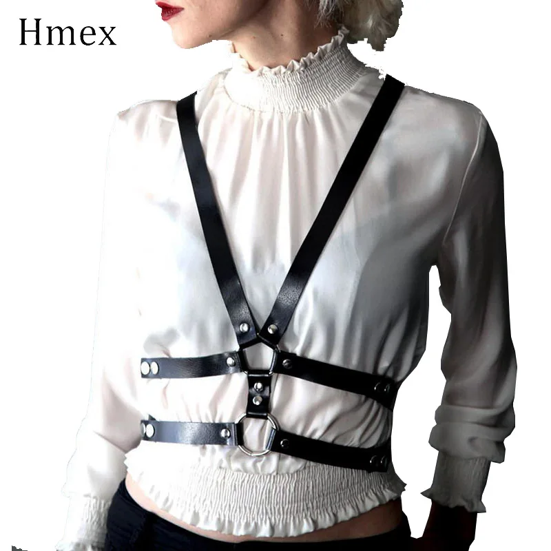 leather harness belt fashion