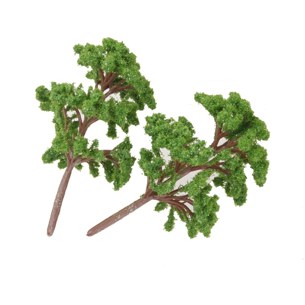 10pc Green Trees Model 1:75 Train Railway Forest DIY Landscape Scenery 12cm