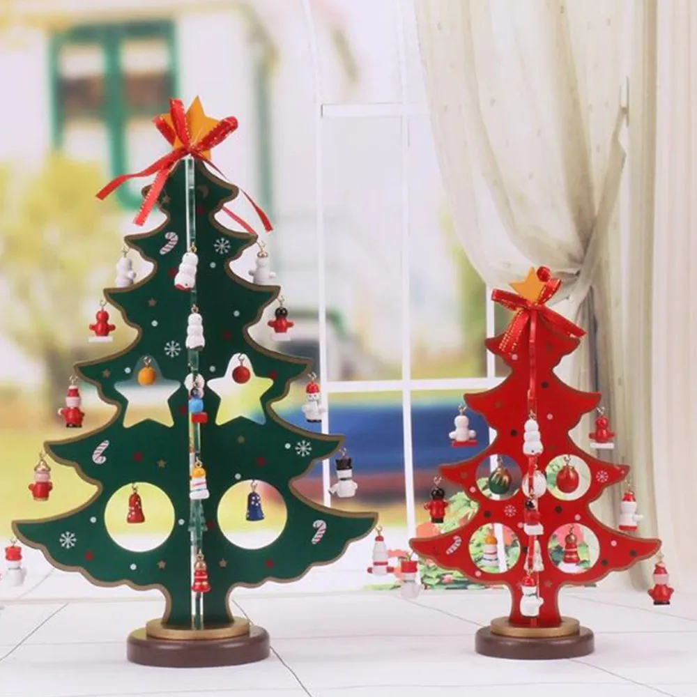 

Creation Christmas Decoration Dining Table DIY Family Fashion Sense Wooden Christmas Tree Sturdy Christmas Tree Halloween