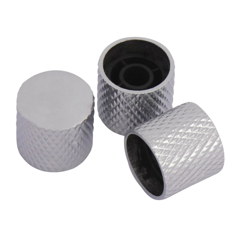 

Профессиональные Металлические ручки регулировки громкости бас-гитары, 3 шт., Купольные ручки, потенциометр, шляпа, крышка, аксессуары для гитары