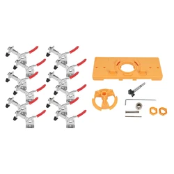 35Mm Hinge Hole Jig Drill Guide Set For Cabinet Door Installation With 12Pcs 201-B Quick Release Hold Down Tool Clamp
