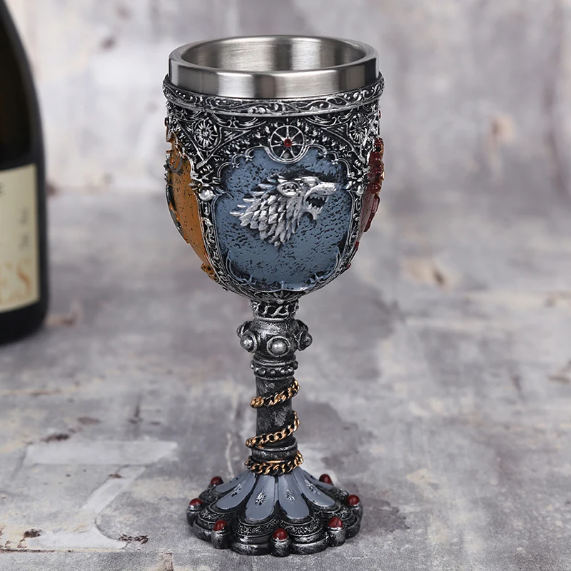 Stainless Goblet Chalice Red Wine Cup Glass Champagne Mug Party Supply Gift 