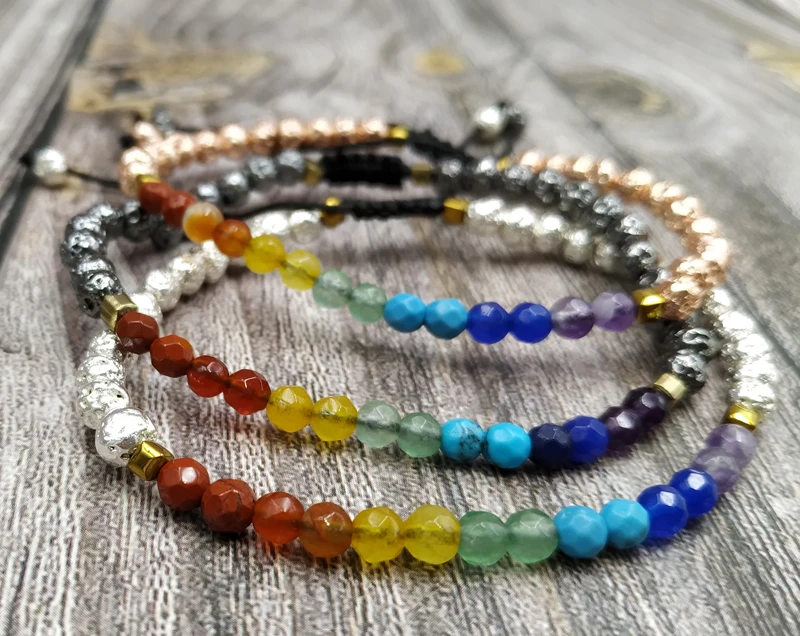 Y4069 Stone Small Beads Bracelet Silver Beads