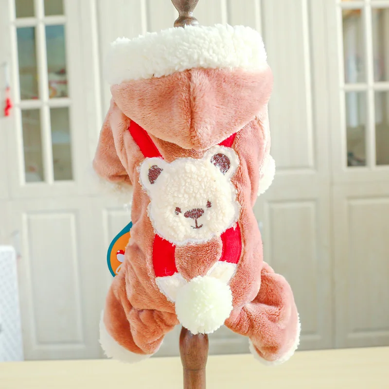 

PETCIRCLE Pet Clothes Dog Clothes Teddy Bichon Small Dogs Autumn And Winter Thickening Fleece Pet Cute Bear Warm Clothing