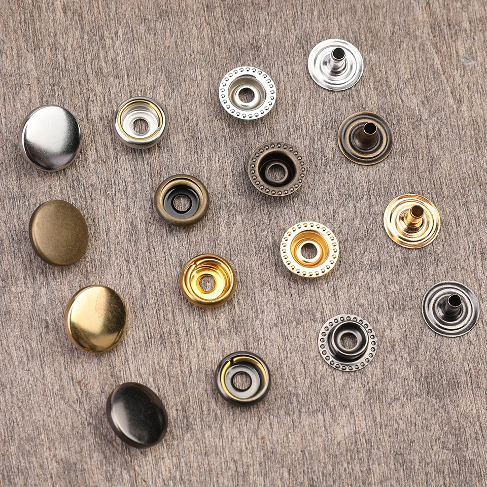 Leather Snap Fasteners Kit 9mm/10mm/12mm Metal Button Snaps Press Studs  Leather