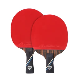 Professional 6-stars 7 layers Wood Table Tennis Bat Racket Long Short Handle Ping Pong Racket Pimples In For Beginner Training