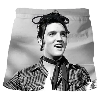 

Harajuku style Elvis presley 3D cool men's shorts summer trend retro unisex shorts casual punk style men's clothing