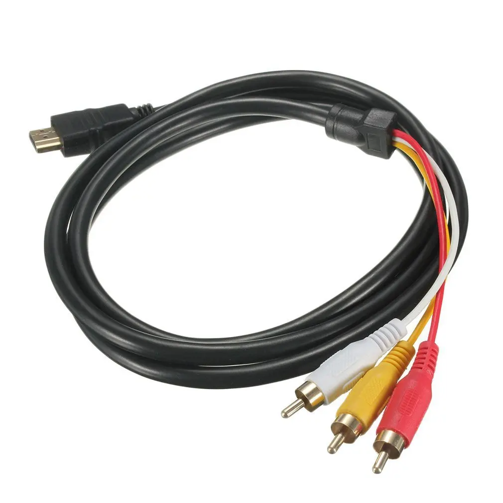 5 футов 1080P HDTV Hdmi-совместимый штекер на 3 RCA Аудио Видео AV кабель-Шнур адаптер
