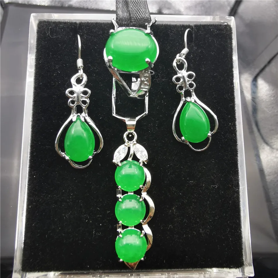 

Jadery Vintage Ethnic Women Jewelry Set Stainless Steel Chalcedony Gems Necklace&Earrings&Ring Fashion Jewelry Black Friday 2019