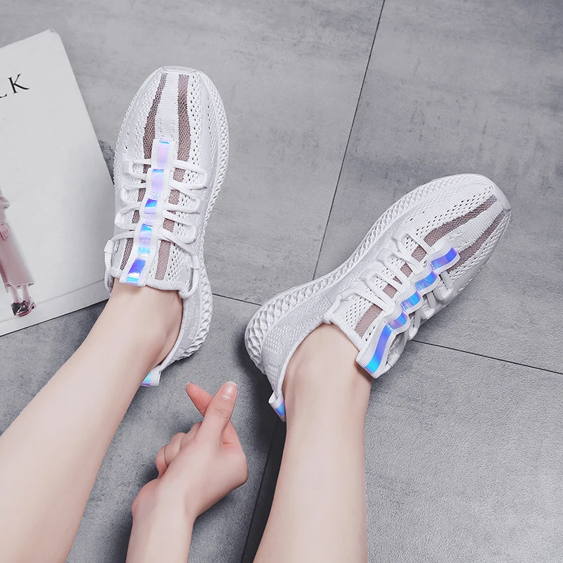 Женские кроссовки на толстой платформе белые черные бежевые tenis feminino удобные