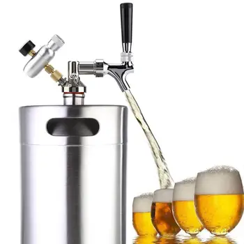 

2/3.6/5L Stainless Steel Beer Keg Pressurized Growler for Craft Beer Dispenser System Home Brew Beer Brewing