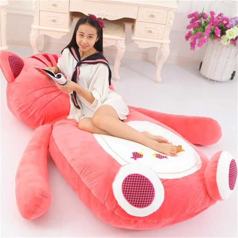 US $171.58 Top Very cute cartoon Sleeping Bag soft animal Cat Frog Monkey Bear Bed Carpet Tatami Sofa mat Beanbag plush toy kids gift