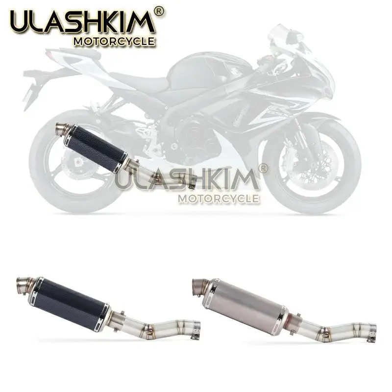 Мотоцикл полный выхлоп среднего звенья трубы слипоны для Suzuki GSXR600 Gsxr700 Gsxr750 k7 GSX R700 R750 R600 GSXR 600 700 750