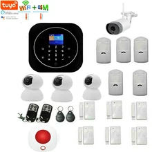 Беспроводная домашняя охранная Wi-Fi GSM GPRS Сигнализация приложение TUYA дистанционное управление наружная внутренняя ip-камера ALEXA Google Домашняя версия