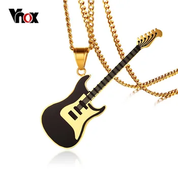 

Vnox Fashion Music Necklace for Men Women Popular R&B Guitar Pendant Necklace for Music Festival Ceremony Jewelry